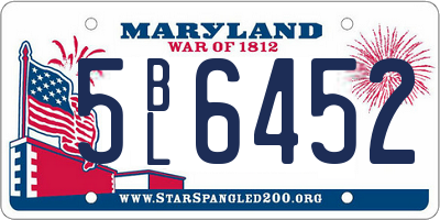MD license plate 5BL6452