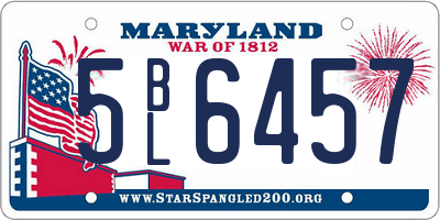 MD license plate 5BL6457