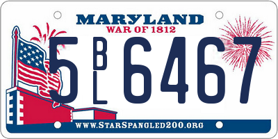 MD license plate 5BL6467