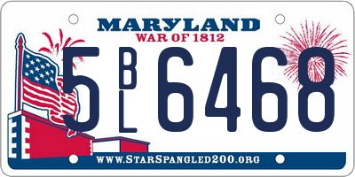 MD license plate 5BL6468