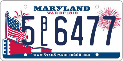 MD license plate 5BL6477