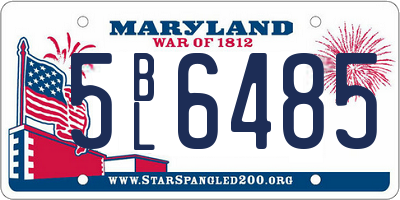 MD license plate 5BL6485