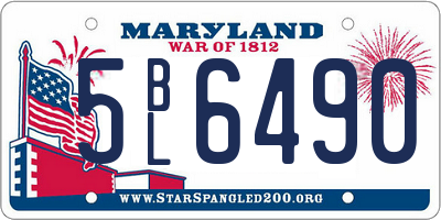 MD license plate 5BL6490