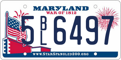 MD license plate 5BL6497
