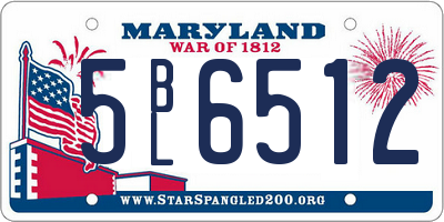 MD license plate 5BL6512