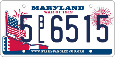 MD license plate 5BL6515