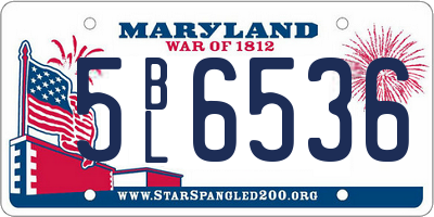 MD license plate 5BL6536