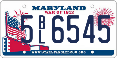 MD license plate 5BL6545