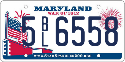 MD license plate 5BL6558