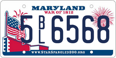MD license plate 5BL6568