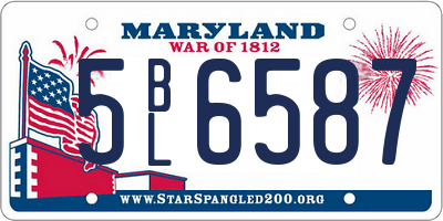 MD license plate 5BL6587