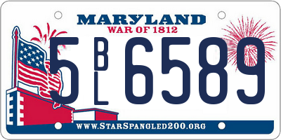 MD license plate 5BL6589