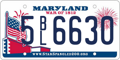 MD license plate 5BL6630
