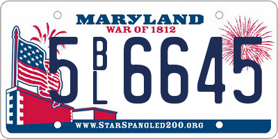MD license plate 5BL6645