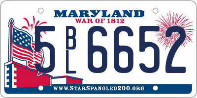 MD license plate 5BL6652