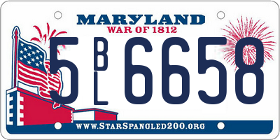 MD license plate 5BL6658