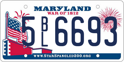 MD license plate 5BL6693