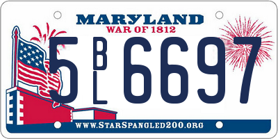 MD license plate 5BL6697
