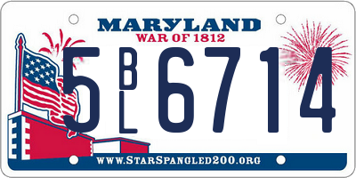 MD license plate 5BL6714