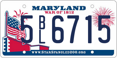 MD license plate 5BL6715