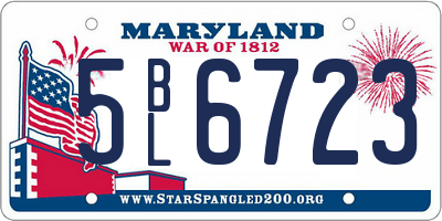 MD license plate 5BL6723