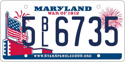 MD license plate 5BL6735
