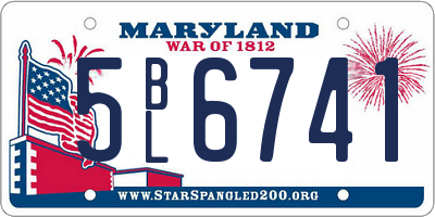 MD license plate 5BL6741