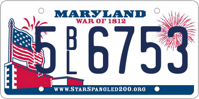 MD license plate 5BL6753