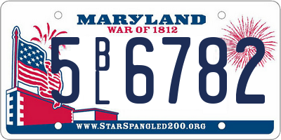 MD license plate 5BL6782