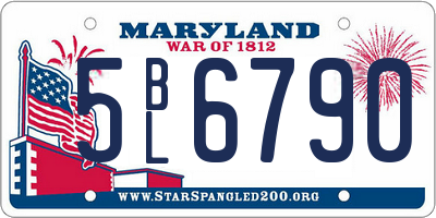 MD license plate 5BL6790