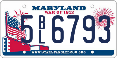 MD license plate 5BL6793