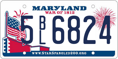 MD license plate 5BL6824