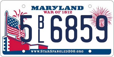 MD license plate 5BL6859