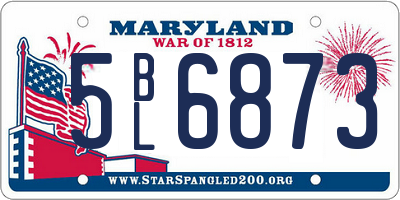 MD license plate 5BL6873