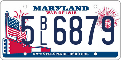 MD license plate 5BL6879