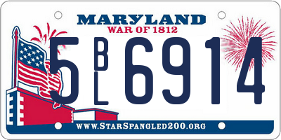 MD license plate 5BL6914