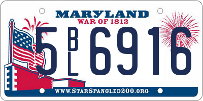 MD license plate 5BL6916