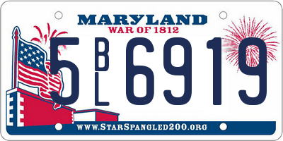 MD license plate 5BL6919