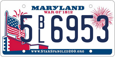 MD license plate 5BL6953