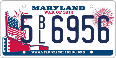 MD license plate 5BL6956