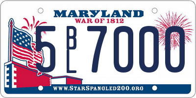 MD license plate 5BL7000