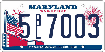MD license plate 5BL7003