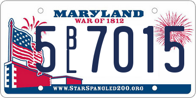 MD license plate 5BL7015