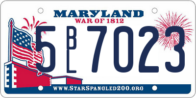MD license plate 5BL7023