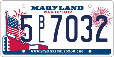 MD license plate 5BL7032