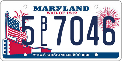 MD license plate 5BL7046