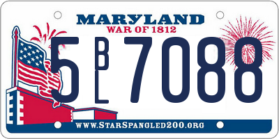 MD license plate 5BL7088