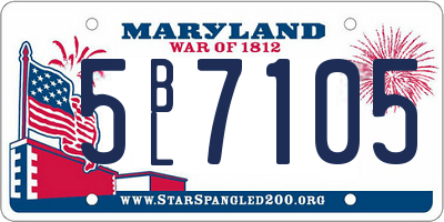 MD license plate 5BL7105