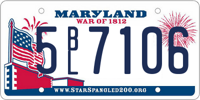 MD license plate 5BL7106