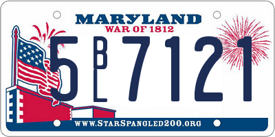 MD license plate 5BL7121